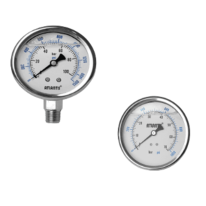 Manómetro carátula  4″ dial en inox y conexión 1/2NPT bronce